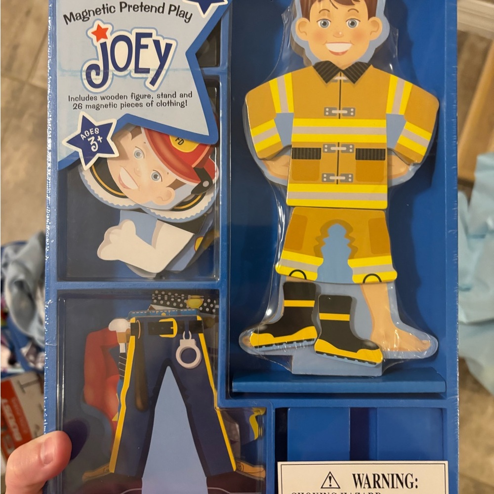 Joey Magnetic Pretend Play Set - Yellow Firefighter Outfit